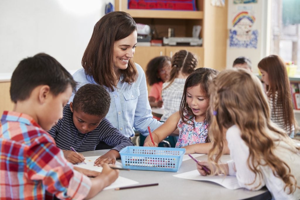 BNCC na educação infantil ensino fundamental professora com alunos